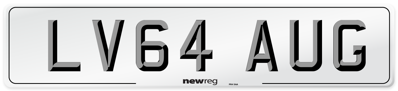 LV64 AUG Number Plate from New Reg